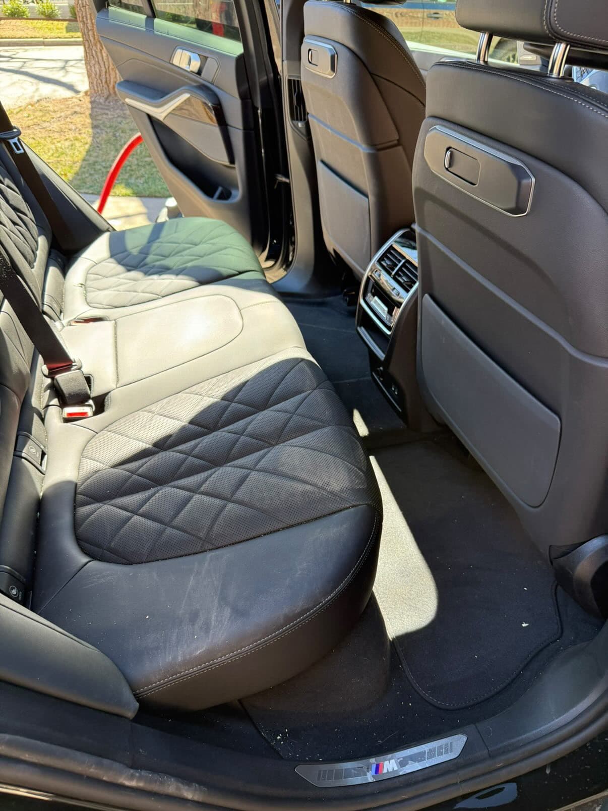 BMW X7 dirty rear seats before detail